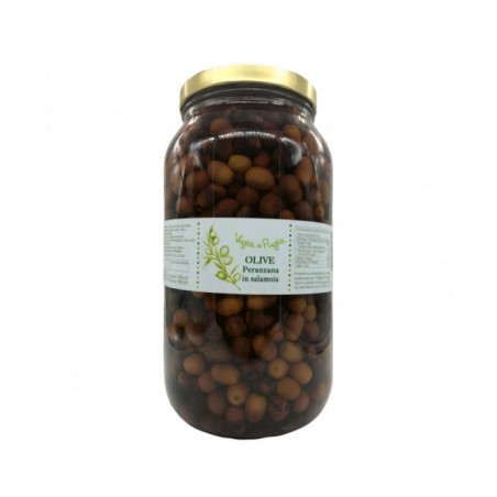 Olive Italiane Nere Peranzana In Salamoia 1.8 Kg Sgocciolato